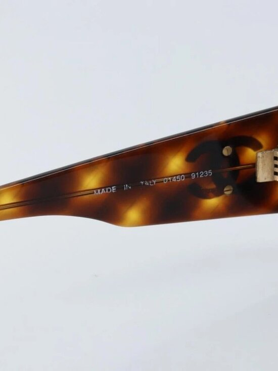 CHANEL COCO Mark Sunglasses plastic Brown 01450 91235 CC Auth BA11839 main image 10